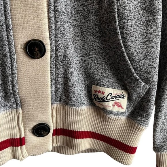 Roots Hoodie Size Small Gray Red Ivory Canada 1973 - Picture 5 of 9